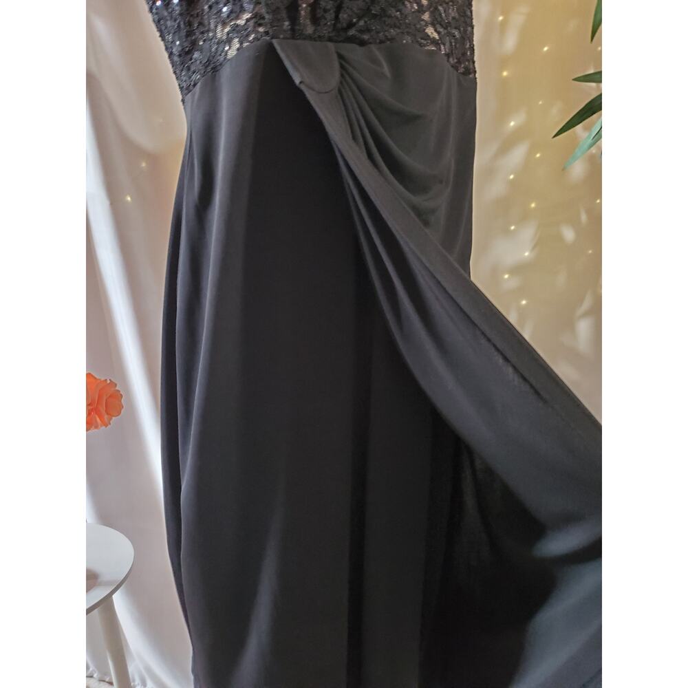 Vtg Y2K Connected Apparel Draped Babydoll Faux Wrap Lace Sparkle Dress Size 14W - Picture 6 of 13